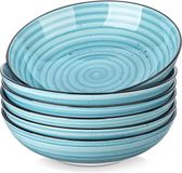 Bol Pastakommen set van 6 - Keramische slakommen - Blauw