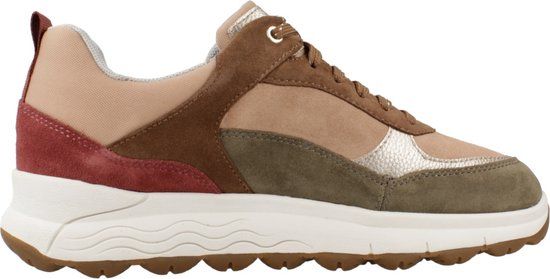 Geox Spherica Dames Sneakers - Camel/Roze - Maat 40 - Suède - Herfst/Winter 2024