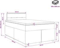 vidaXL Boxspringbed met matras en hoofdbord, blauw, 120 x 200 cm, stof