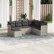 Maison Exclusive - Ensemble de jardin pour extérieur, 7 pièces, avec coussins, en polyrotin gris clair