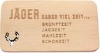 Spruchreif Houten ontbijtplank met gravure "Jagers hebben genoeg tijd..."