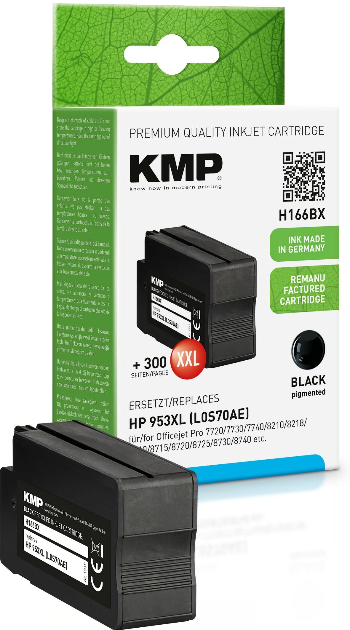 KMP 1747,4001 - Zwarte inktcartridge - 2300 pagina's - HP 953XL (L0S70AE) vervanging