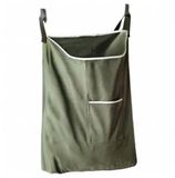 GORISEN Wasmand, waszak met haak voor aan de deur (legergroen, 65 liter)