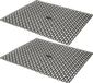 Whitefurze Tapis d'évier/tapis d'évier - 2x - noir - plastique - 35 x 35 cm - tapis égouttoir