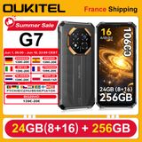 OUKITEL G7 Robuuste smartphone, 24GB (8+16) + 256GB, 10600mAh batterij, 64MP camera, 6,52-inch LCD-scherm, Android 16, NFC, 90Hz verversingssnelheid, Unisoc T615-processor, Dual-SIM