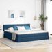 Maison Exclusive - Lit LED avec rangement et matelas, bleu, 200 x 200 cm, tissu