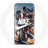 Nike Hoesje voor Samsung Galaxy J7 2017 Nike Logo Wit Motorfietswiel Maniacase