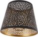 Allecto Plus - Abat-jour décoratif en fer creux avec dissipation thermique - Motif doré - Éclairage d'ambiance - Lampe de chevet - Design durable