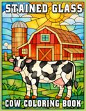 Stained Glass Cow Coloring Book for Adults
