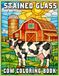Stained Glass Cow Coloring Book for Adults