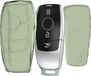 kwmobile coque de clé de voiture compatible avec Mercedes-Benz Smart Key (Keyless) - Boîtier de clé de voiture en TPU - Transparent en vert / transparent