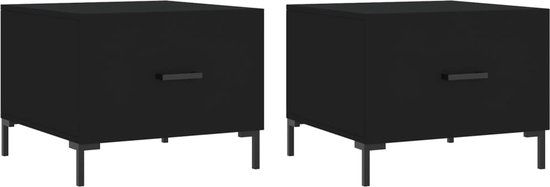 vidaXL Salontafels 2 stuks 50x50x40 cm bewerkt hout zwart