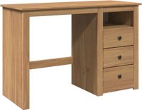 vidaXL Bureau Panama 112x45x75 cm Massief Grenenhout Bruin