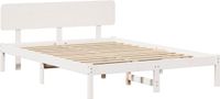 vidaXL Bedframe met hoofdeinde Wit 200 x 200 cm Massief grenenhout