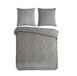 Muller Textiles Pure dekbedovertrek luxe zizag biezen/ borduursels - 1 persoons 140x200/220 cm - Taupe - Microvezel