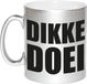 Bellatio Decorations Dikke doei afscheids cadeau mok - zilver - 300 ml keramiek