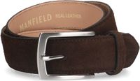 Manfield - Unisex - Donkerbruine suède riem - Maat 85