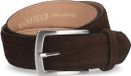 Manfield - Unisex - Donkerbruine suède riem - Maat 85