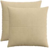vidaXL Kussensloop 2 stuks ALMELO Grijs Groen 60 x 60 cm corduroy