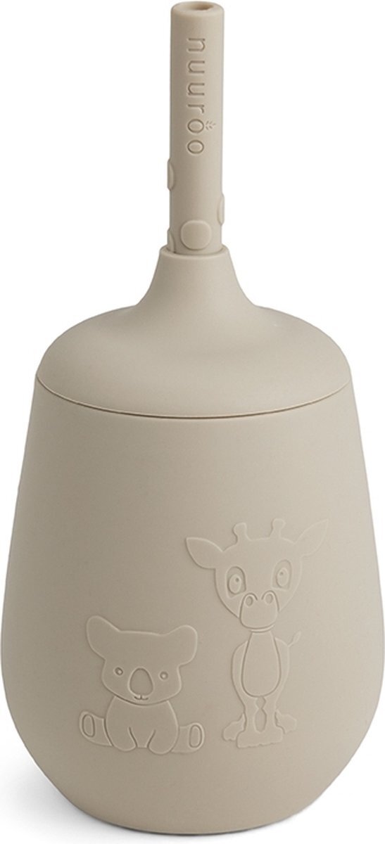 nuuroo Adita 230ml Drinkbeker met rietje, Cobble stone