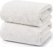 Ruggeri - Set van 2 douche- en badhanddoeken 70 x 140 cm - 100% puur katoen extra zacht - Handdoekencollectie - Let's Color! (Wit)