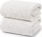 Ruggeri - Set van 2 douche- en badhanddoeken 70 x 140 cm - 100% puur katoen extra zacht - Handdoekencollectie - Let's Color! (Wit)