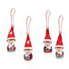 Dekohelden24 Textiel kerstkabouters als boomopknoping in 4-delige set in grijs/rood met riem, 550040, 6 cm