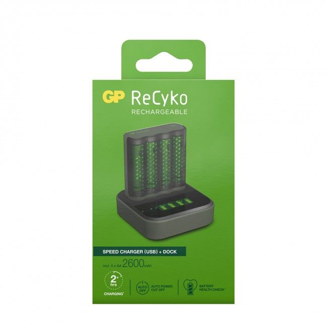 GP Batteries ReCyko M451 USB Batterij Oplader - Incl. 4x AA Batterijen - Grijs