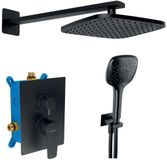Novaservis Metalia 58 - Doucheset met inbouwkraan, 23x23 cm, 3 stralen, mat zwart SADA58051R,5