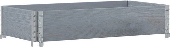 vidaXL Plantenbak - 100x50 cm - Massief Grenenhout - Grijs