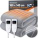 deuba Monzana Warmtedeken - Elektrisch Fleece 160x140cm 2x60W - Grijs