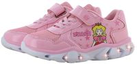 Leomil Super Mario - Schoenen voor meisjes met lichtjes - Princess Peach Sneakers voor kinderen met klittenband - Lichtgevende kindersneaker - Maat 29 - Roze