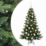 vidaXL Sapin de Noël artificiel avec boule de Noël 120 cm 150 LED Blanc chaud