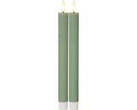 Star Trading LED kaars Flame Stripe set van 2 van was, groen
