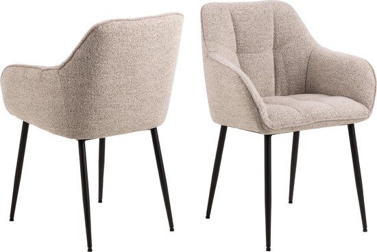 Giga Living Kelvin Eetkamerstoel met Armleuning - Beige - Scandinavisch & Basic