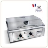 Little Balance 8473 - Plancha professionnelle - 3500 Watt - 2 zones - avec couvercle - Inox