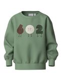 NAME IT Sweatshirt 'NMMOLAV' bruin / lichtgroen / wit