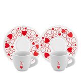 Bialetti Y0TZ021 Set van 2 espressokopjes met schotels, porselein
