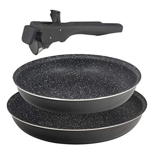 Bergner Click & Cook Black Pannenset - 24 + 28 cm - Inductie