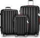 MONZANA 3-delige Hardcase Kofferset - Koffer M L XL Handbagage - Zwart