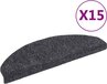 vidaXL Trapmatten - zelfklevend - 65x21 cm - donkergrijs - 15 stuks