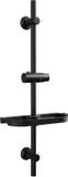 Unyqoos® Doucheset zwart met verstelbare stang en multifunctionele plank