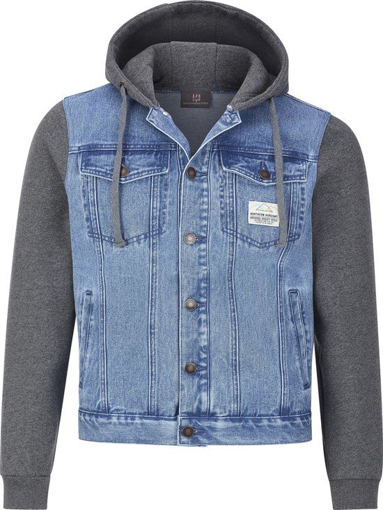 Jan Vanderstorm heren Denim Jack - 60 - blauw - Plus Size