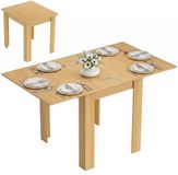 Homcom Uitschuifbare Eettafel - Spaanplaat, Staal - 140 x 80 x 77,5 cm - Naturel Hout