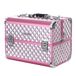 SONGMICS Mallette de beauté, Avec motif diamant, 36 x 28 x 23 cm | Rangement de maquillage, Mallette multiple, Sac de sol, Argent Rose, GRAICE Collection JBC319P
