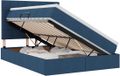 vidaXL LED opbergbed met matras Blauw 140 x 200 cm Stof