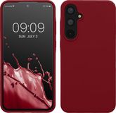 kwmobile telefoonhoesje geschikt voor Samsung Galaxy A55 5G - Hoesje met siliconen coating - Smartphone case in rabarber rood