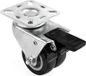 Roulettes de meubles - Roulettes pivotantes doubles 50 mm, set de 4 - Pivotantes - Avec frein - 100 kg par roulette - Gris