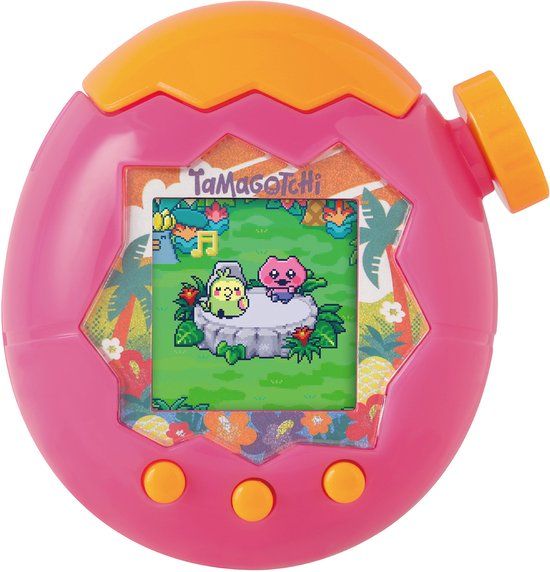 Bandai Tamagotchi Paradise Orange Tropics – Virtueel Diertje om te Verzorgen – Tamagotchi met Zoomwiel – Interactief Speelgoed – Model Roze Tropische Jungle – Kinderspeelgoed 6 jaar en +