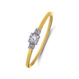 Lucardi Dames 14 karaat geelgouden ring met 3 diamanten 0,14ct